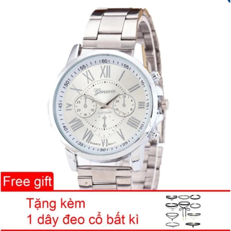 Nơi bán Đồng hồ nữ dây hợp kim Geneva GE005-3 (Bạc) + Tặng 1 dây đeo cổ bất kì