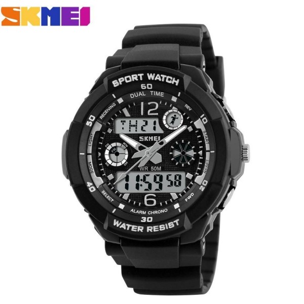 Đồng hồ nữ dây nhựa Sport Skmei S-Shock 10KN60-02 (Mặt Đen Trắng)