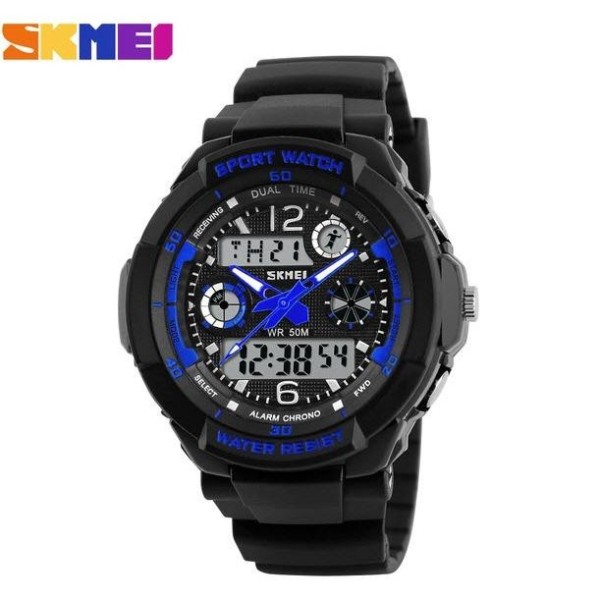 Đồng hồ nữ dây nhựa Sport Skmei S-Shock 10KN60-02 (Mặt Đen Xanh)