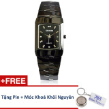 Đồng hồ nữ dây thép không gỉ Sinobi 91KN48 (Đen) + Tặng pin và móc khoá KN.