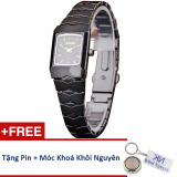 Đồng hồ nữ dây thép không gỉ Sinobi 91KN48 (Vạch Vàng) + Tặng pin và móc khoá KN.