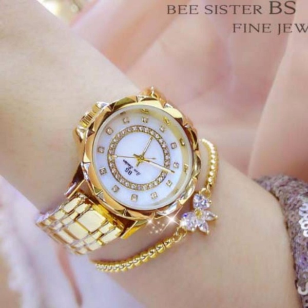 Đồng hồ nữ đính đá thời trang BS FA1506 (M Gold)
