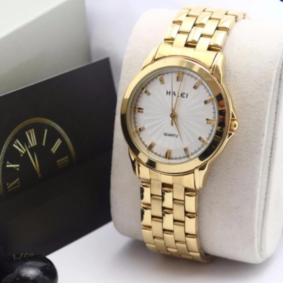 Đồng hồ nữ Halei 501 dây thép mặt trắng chống nước - N1990