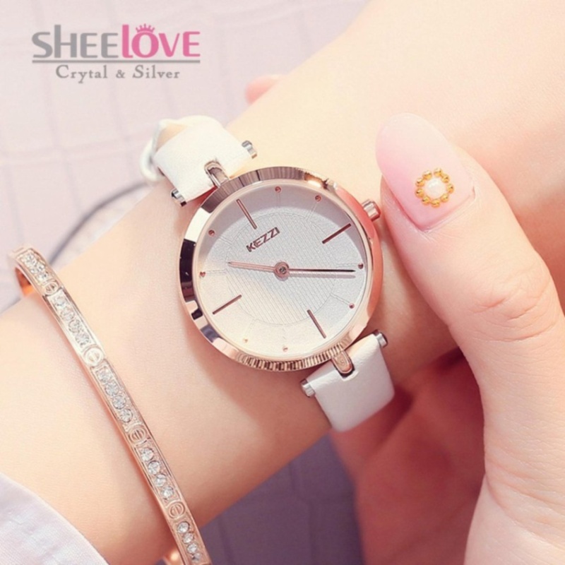 Đồng hồ nữ KEZZI dây da cao cấp trẻ trung Hàn Quốc WH-K1534