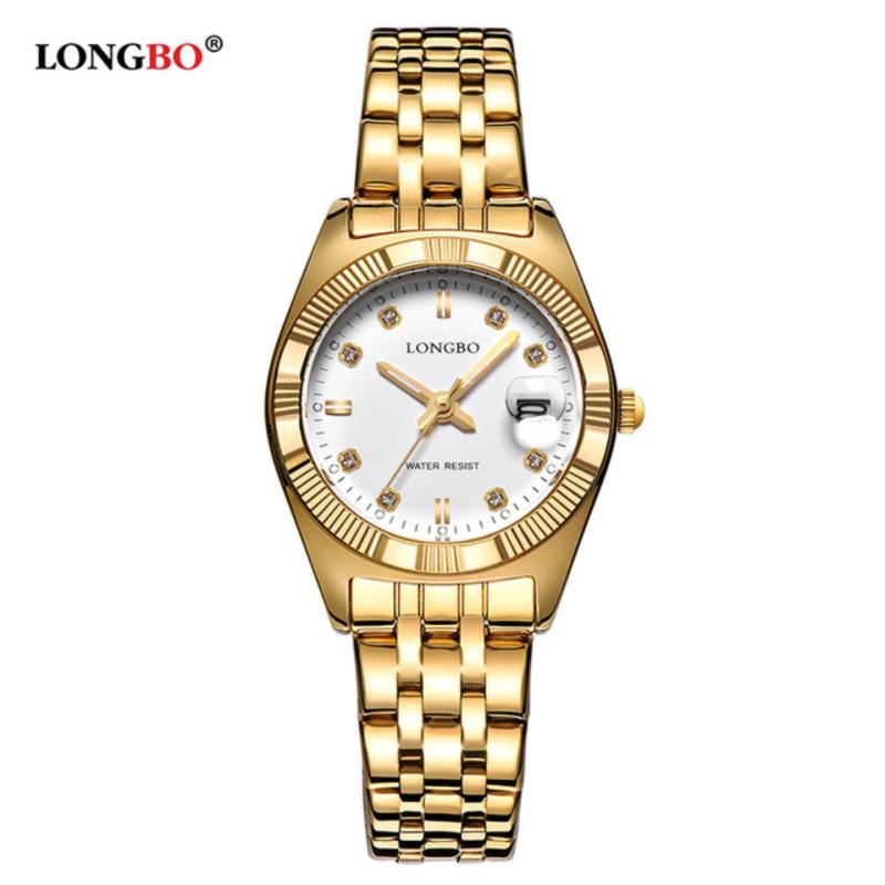 Nơi bán Đồng hồ Nữ LONGBO 80163012R (vàng, mặt trắng, dây mạ vàng, thép không gỉ)
