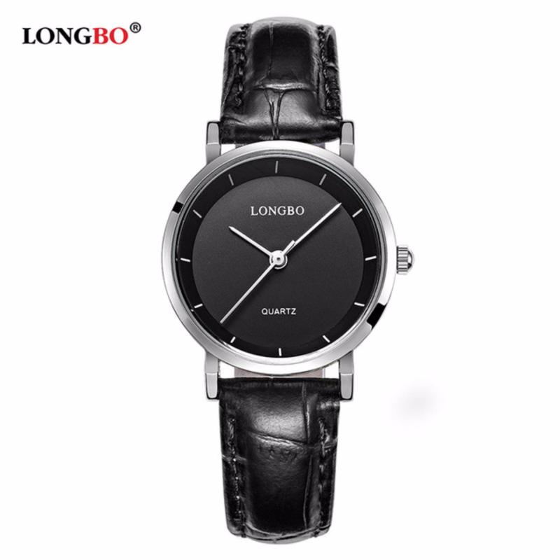 Nơi bán Đồng hồ Nữ LONGBO 80260L-S0202 (trắng, mặt đen, dây da đen)