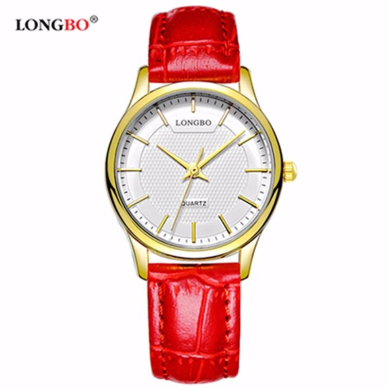 Nơi bán Đồng hồ Nữ LONGBO 80301L-G0109 (vàng, mặt trắng, dây da đỏ)
