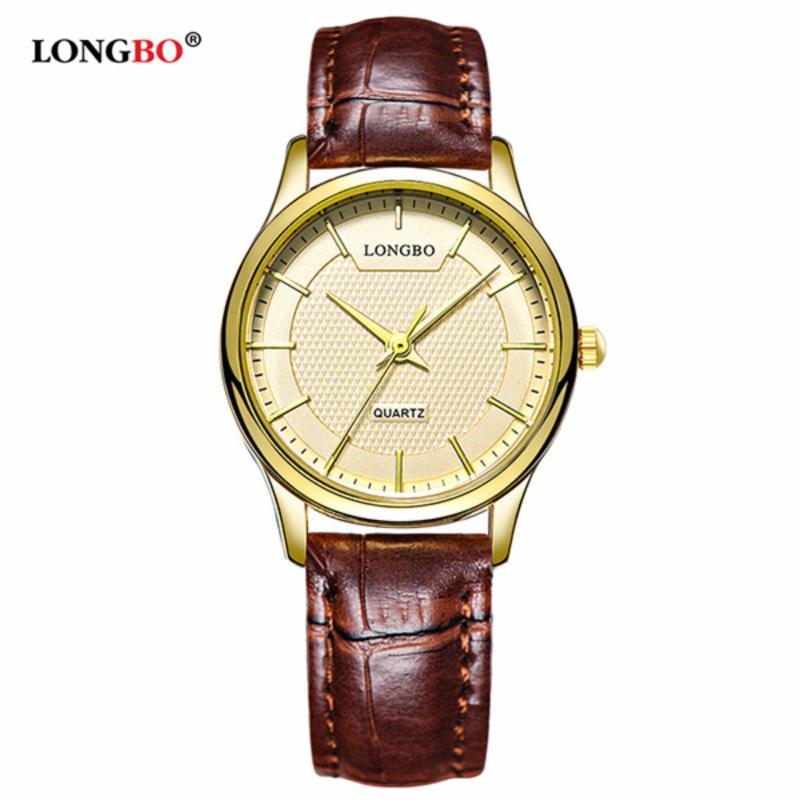 Nơi bán Đồng hồ Nữ LONGBO 80301L-G0305 (vàng, mặt vàng, dây da nâu)