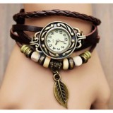 [HCM]Đồng hồ Nữ Thời Trang Vintage dây da KS136 (Lắc tay Đen)