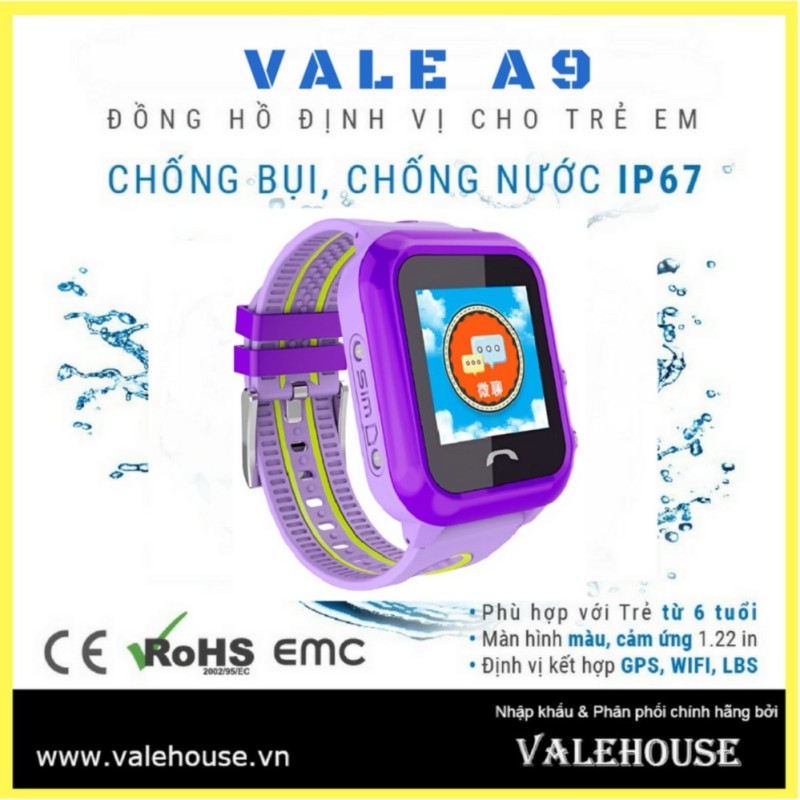 Giá bán Đồng hồ thông minh trẻ em VALE A9 BẰNG LĂNG TÍM 3782