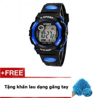 Đồng hồ trẻ em dây nhựa Synoke 99268 (Đen viền xanh)