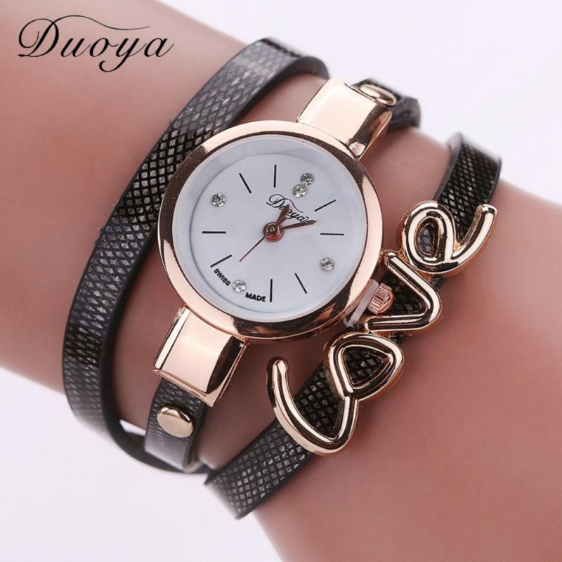 Nơi bán Duoya Womens Casual Vintage Fashion Multilayer Wristwatch Rivet Leather Wrist Watch - intl