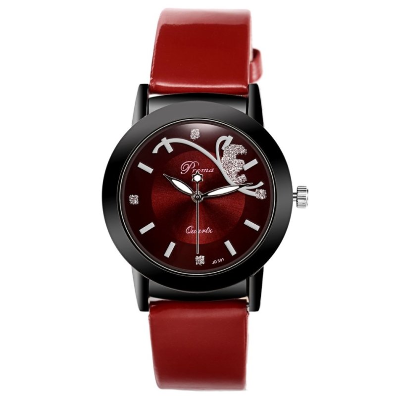 Nơi bán Fashion Classic Women Watch Round Dial Quartz Wristwatch Synthetic Leather Band