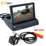 1 bộ 4.3 Inch LCD Car Monitor Có Thể Gập Lại với Rear View Sao Lưu Camera cho Xe Đảo Chiều Hệ Thống Đỗ Xe