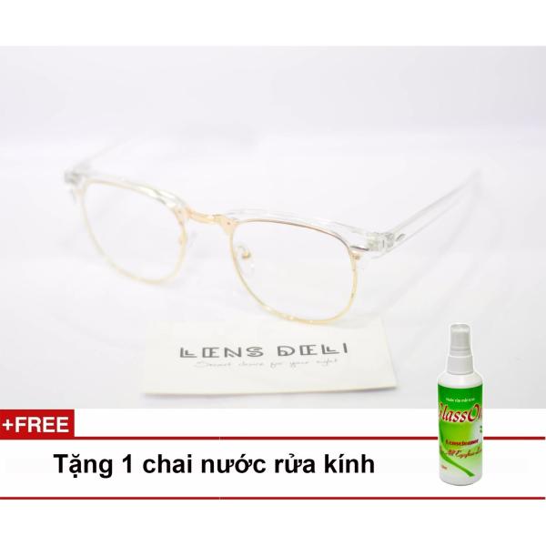 Giá bán Gọng kính cận trong suốt LENS deli + Tặng 1 chai nước rửa kính Glassone