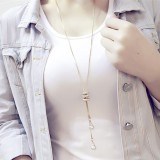 Hequ Simulated Pearl Crystal Long Sweater Chain Circles Necklace Vintage Accessary Crystal Collares Statement Jewlery