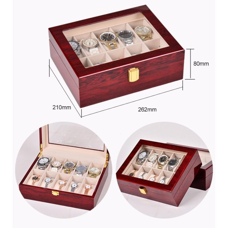 Hộp đựng đồng hồ, hộp đựng đồng hồ bằng gỗ, hộp đựng đồng hồ giá rẻ, hộp đựng 10 đồng hồ cao cấp bán chạy