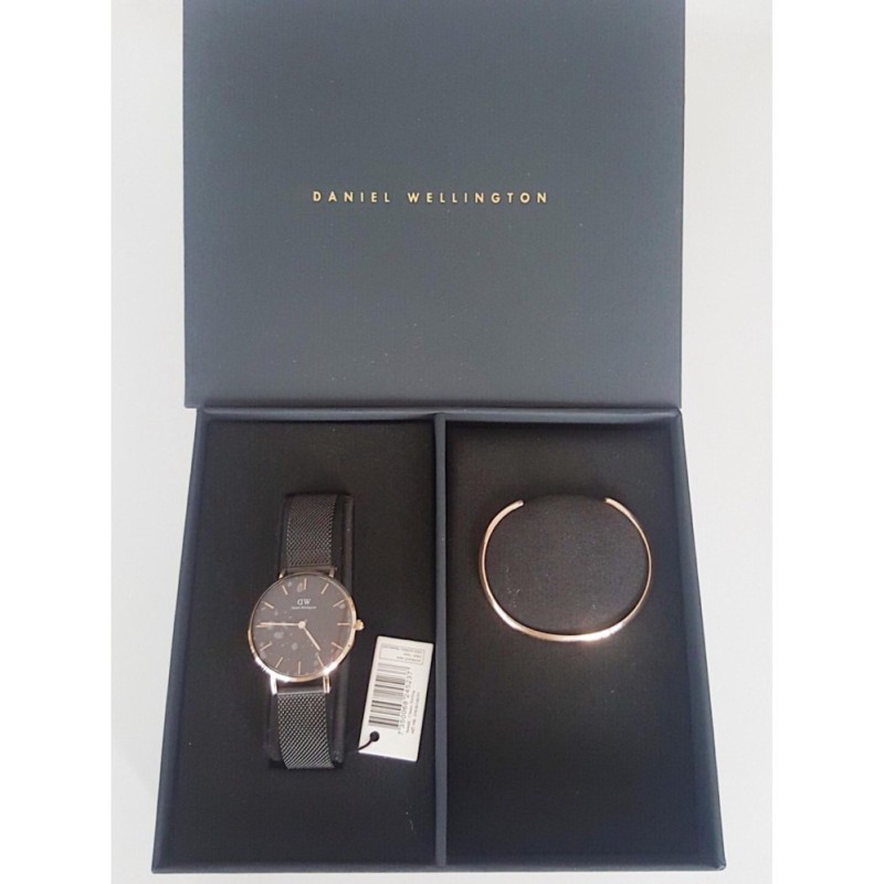Hộp quà Đồng hồ nữ Daniel Wellington CLASSIC PETITE ASHFIELD size 32mm + Vòng đeo tay CLASSIC CUFF