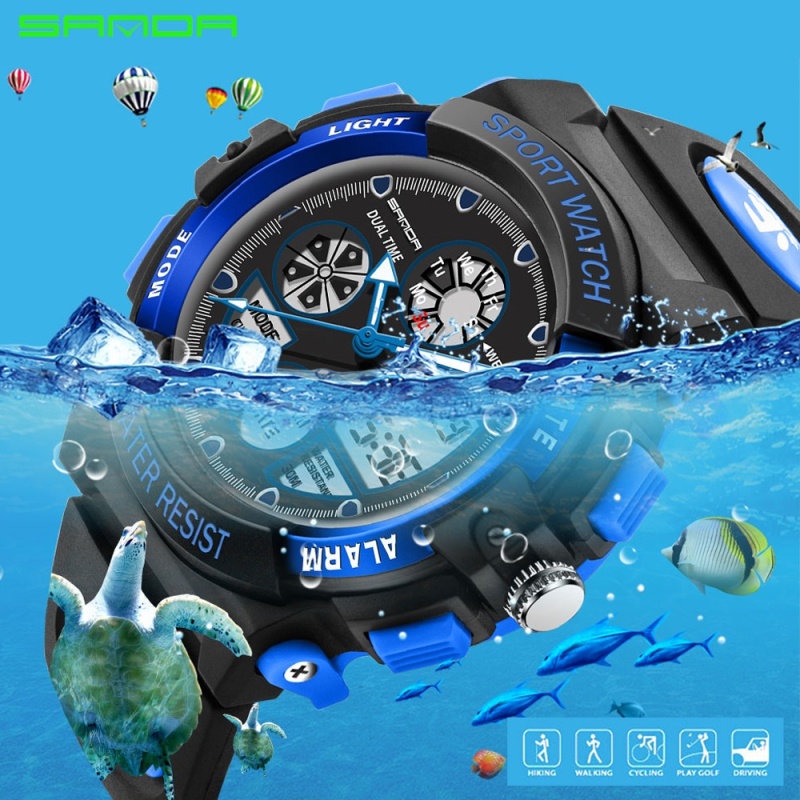 Nơi bán Kids Alarm Clock Children Sports Watches LED Digital Quartz Military Watch Boy Girl Student Multifunctional Wristwatches - intl