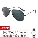 Kính mát nam kiểu dáng phi công + Tặng đồng hồ dây vải ngẫu nhiên