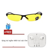 [HCM]Kính phân cực nhìn xuyên đêm kiểu dáng thể thao K34 (Vàng) + tặng tai nghe nhét tai