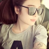 Kính râm Unisex Thời trang Mắt vuông Basic (Đen)