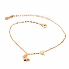 Lắc chân Titan đôi Bướm ( Vàng hồng )