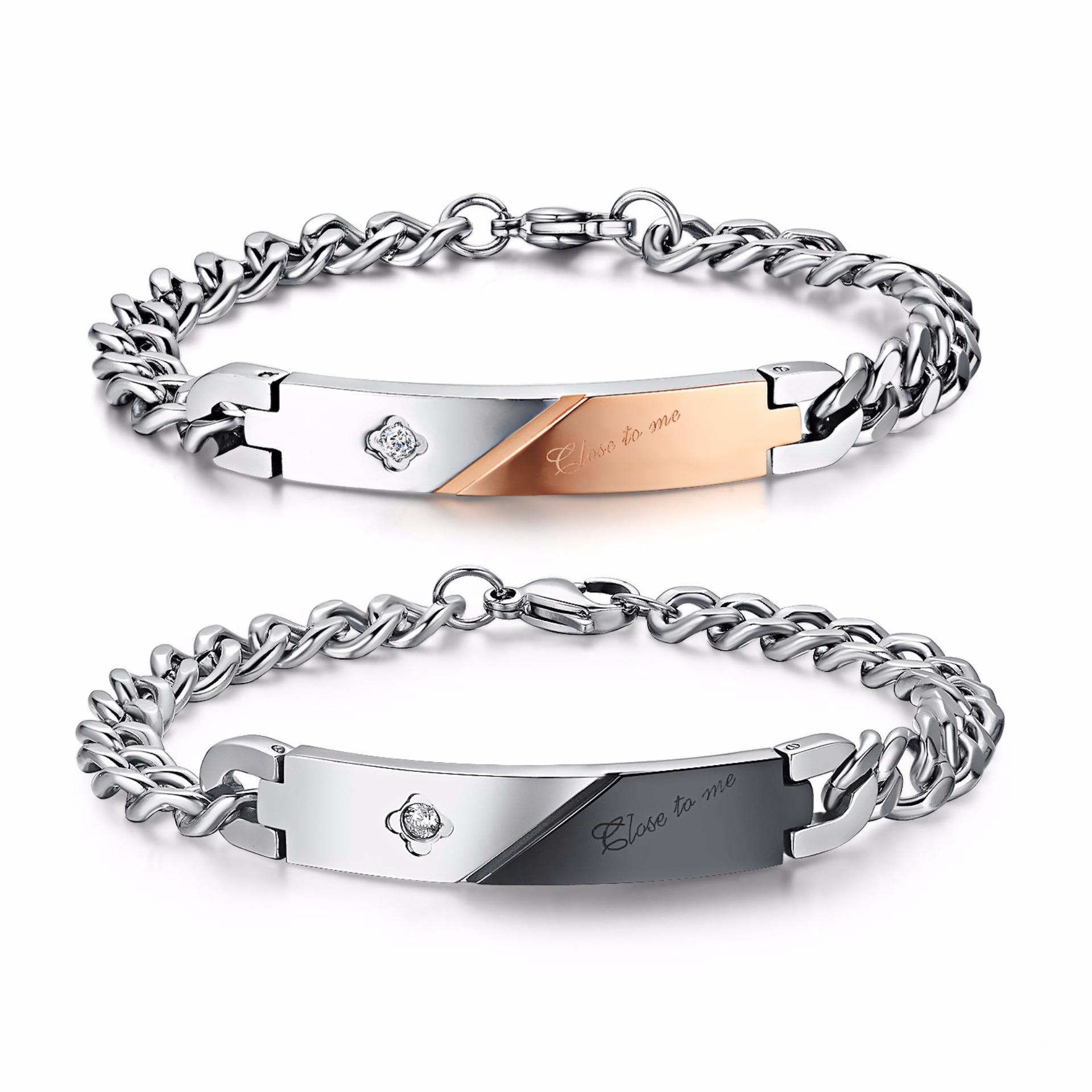 Lắc tay cặp Cloce to me LTC01 (1 đồng, 1 đen)