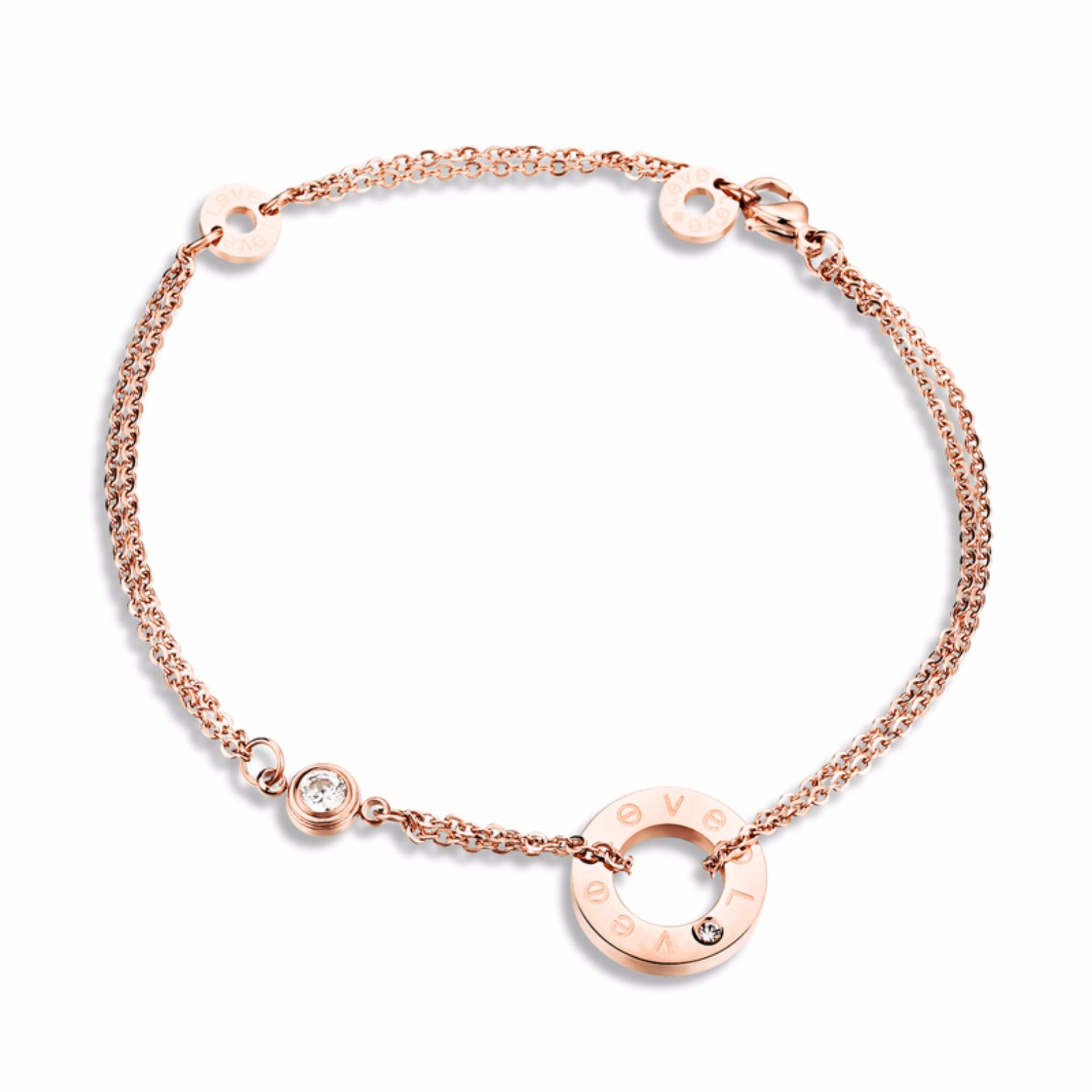 Lắc tay - lắc chân titan 2 vòng chữ love lc42
