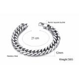 [HCM SHIP NHANH]Lắc tay nam inox 12mm LT41 (Màu Bạc)