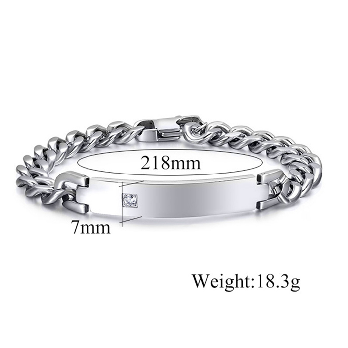 [HCM]Lắc tay nam thời trang 7mm LT96 (Màu Bạc)