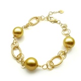Lắc tay ngọc trai mạ vàng 14k
