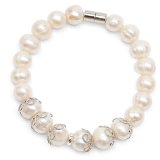 Lắc Tay Ngọc Trai Trắng Charm Hoa
