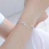 Lắc tay nữ thời trang ngôi sao hạt châu xinh xắn dễ thương HHN-005(Bạc)