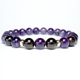 Lắc tay Thạch Anh Tím mix Garnet