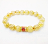 Lắc tay thạch anh tóc vàng phối charm S8