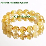 [HCM]Lắc Tay Thạch Anh Tóc Vàng Tự Nhiên 11mm  GEMSTONE BANK