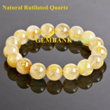 Lắc tay thạch anh tóc vàng tự nhiên - natural rutilated quartz - gemstone bank