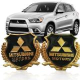 Logo dán xe hơi MOTORS mitsubishi (vàng)