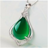 Mặt dây chuyền nữ bạc 925 đá chalcedony - hình giọt nước