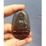 [HCM]Mặt dây chuyền bản mệnh Phật A Di Đà đá poly khói xám