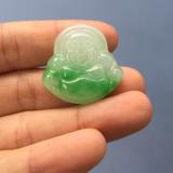 Mặt dây chuyền đá cẩm thạch hình di -lặc (Xanh pha trắng)