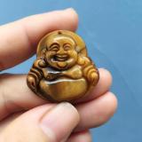 Mặt Dây Chuyền Đá Mắt Hổ Hình Phật Di Lặc Đăng Phúc