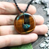 Mặt Dây Chuyền Đồng Tiền Đá Mắt Hổ