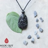 Mặt Dây Chuyền Phổ Hiền Bồ Tát Đá Obsidian ((Lớn 5×3.5 cm))