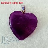 Mặt dây chuyền thạch anh tím tự nhiên mài trơn hình trái tim