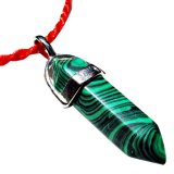 [HCM]Mặt Dây Chuyền Trụ đá Malachite Gemstone Bank (Xanh lá)