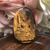 [HCM]Mặt Dây Chuyền Văn Thù bồ Tát Đá Mắt Hổ (3x23cm)