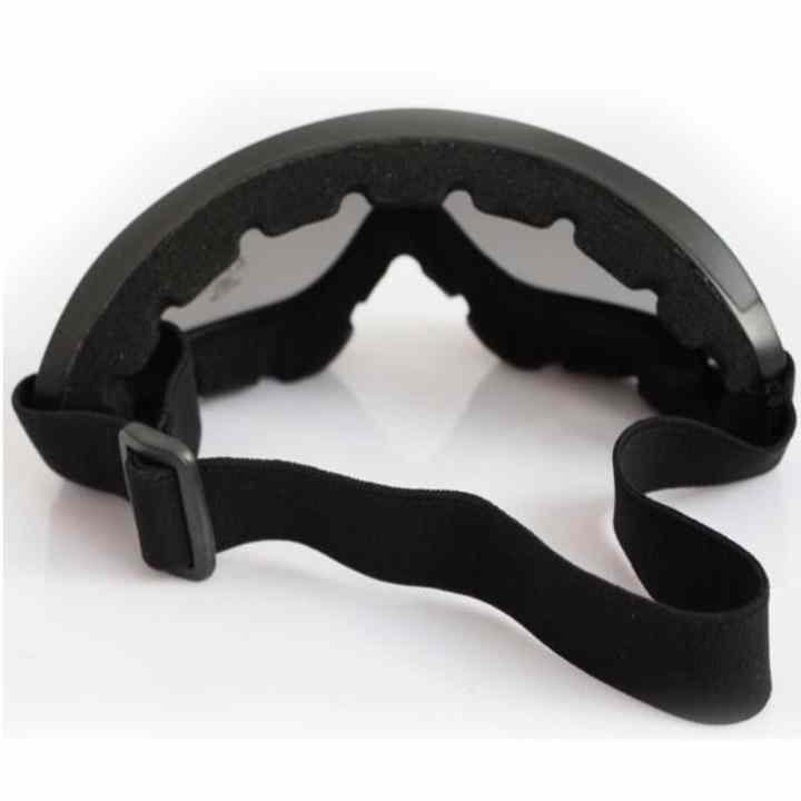 Mắt kính đi phượt chống bụi, chống tia UV (gọng Đen, kính trong)