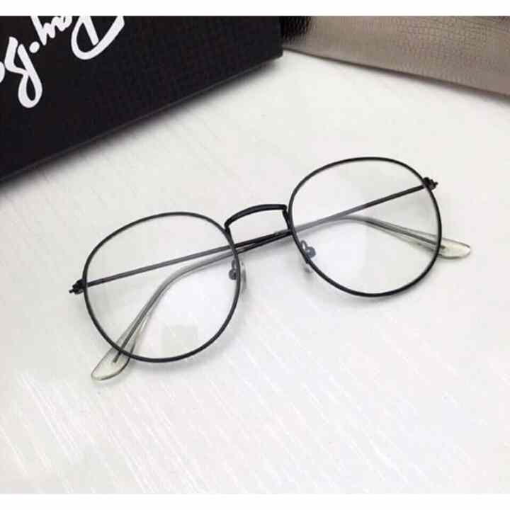 Mắt kính ngố gọng cận không độ Nobita thời trang (đen)